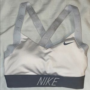 White Nike sports bra